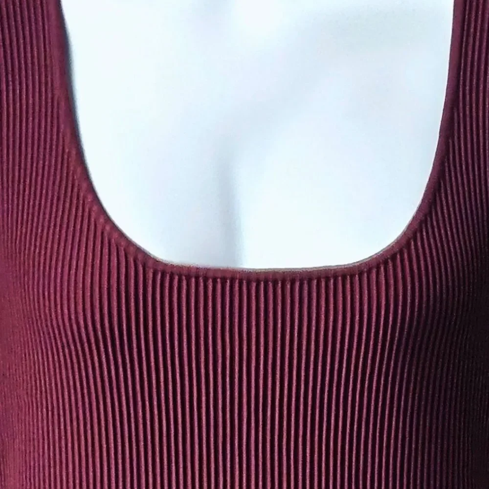 TART COLLECTION Plus Size Burgundy Wine Ribbed Sleeveless Bodycon Dress 4X NWT